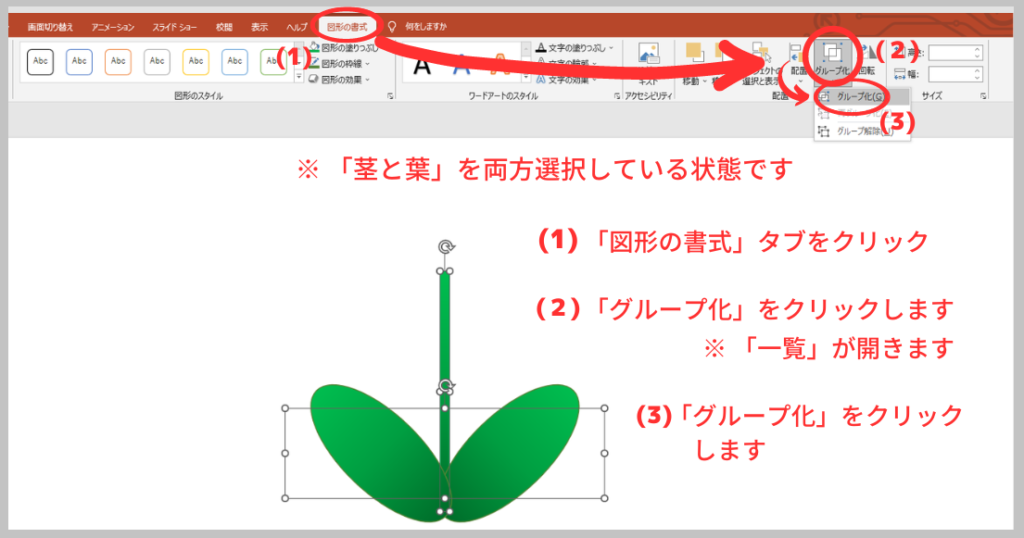 「花の葉」の描き方２-㉕-2