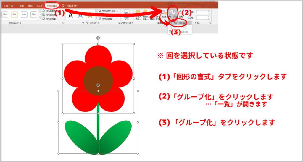 「花の葉」の描き方２-㉙-2-2